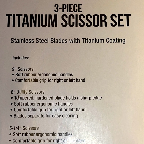 NWT 3 piece titanium scissor set - Picture 3 of 4